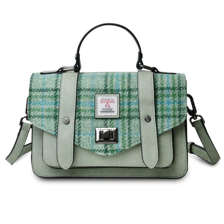 🔥Islander Harris Tweed Mint Check Mini Satchel